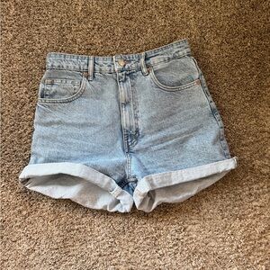 Zara Light Blue Jean Mom Shorts